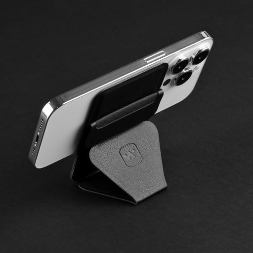 Магнитный кошелёк-подставка Windigo, поддержка Magsafe, для iPhone 12/13/14/15, графитовый чёрный  фото 4