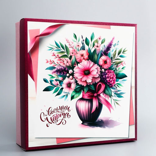 Цена за 5 шт. Коробка подарочная складная С 8 марта, 30?30?8 см