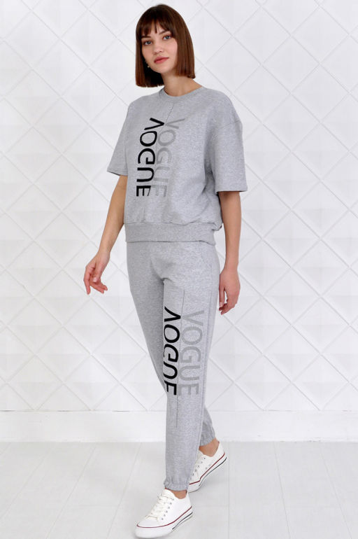 Арт. 2344 Костюм с брюками женский 44-52 (5 шт) Цвет:верх-серый, низ-серый - Калинка фото 15