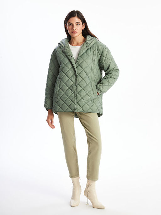 Kap??onlu Kapitone Oversize Kad?n ?i?me Mont