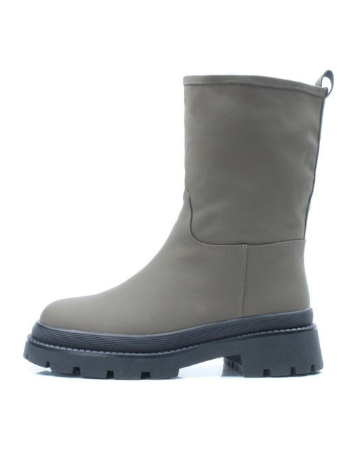 04-C188M Ботинки зимние женские (натуральная кожа (нубук) натуральный мех)