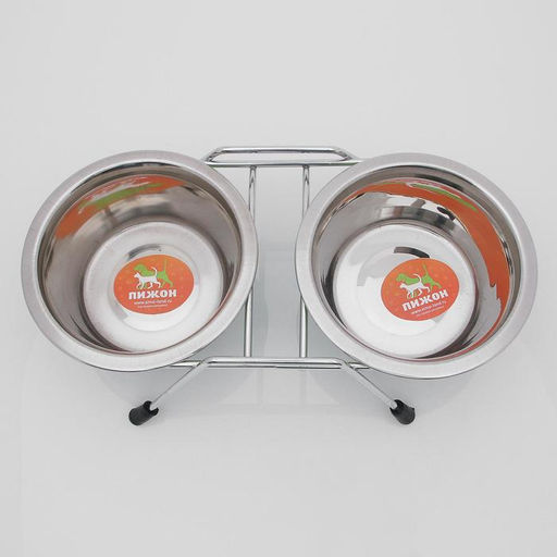 Набор из 2 цветных мисок на подставке, 2 х 225 мл - Пижон фото 2