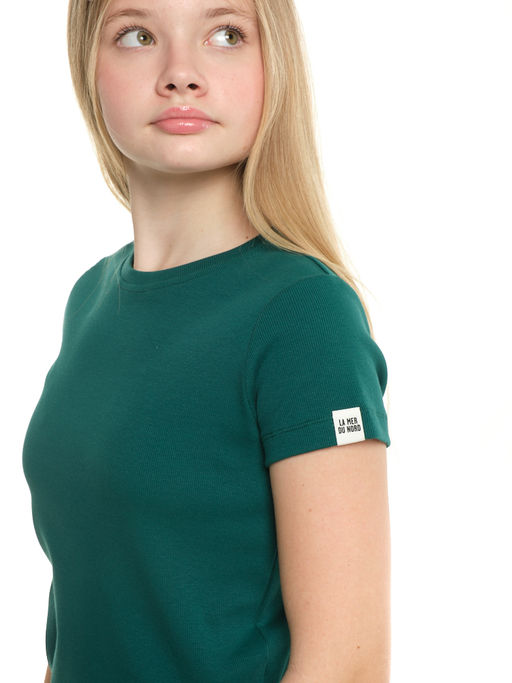 Футболка в рубчик 22-0210 зеленый