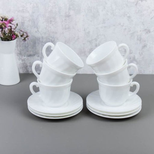 Чайный набор 12 предметов 200 мл белая А / XWB190HP55-6E (WHITE) /уп 8/ - Галеонтрейд фото 3