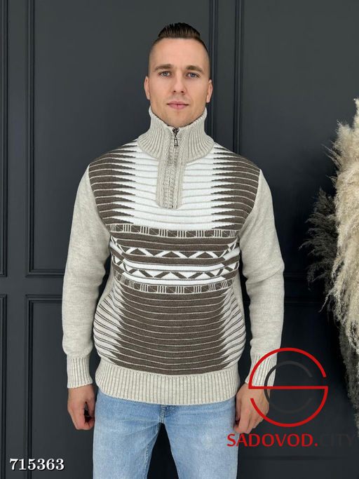 Мужской свитер тёплый со змейкой - Bruno фото 6