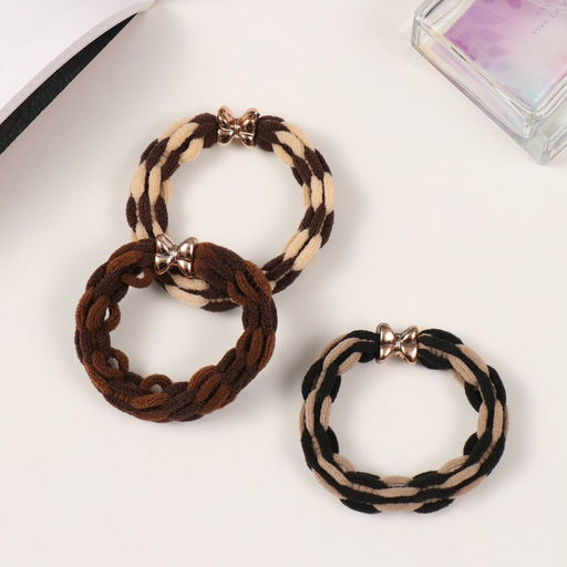 Цена за 6 шт. Резинка для волос «Дженис», объём штрихи, 5.5 см, МИКС