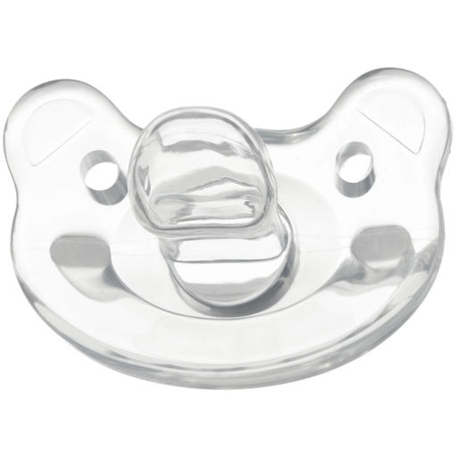 Соска - пустышка цельносиликоновая ортодонтическая Крошка Я «Мишка», от 0 мес., прозрачный