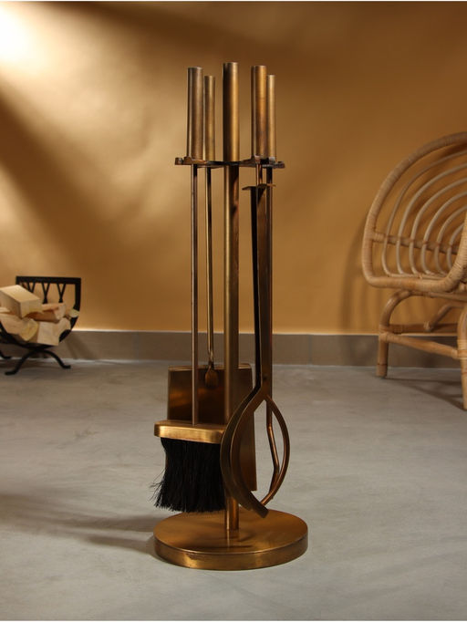 Каминный набор Осень латунь, 4 предмета, 20х20х61 см - Simaland фото 2