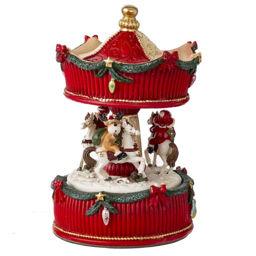 Фигурка декоративная с музыкой и функц. движения "Карусель", L10,5 W10,5 H17 см