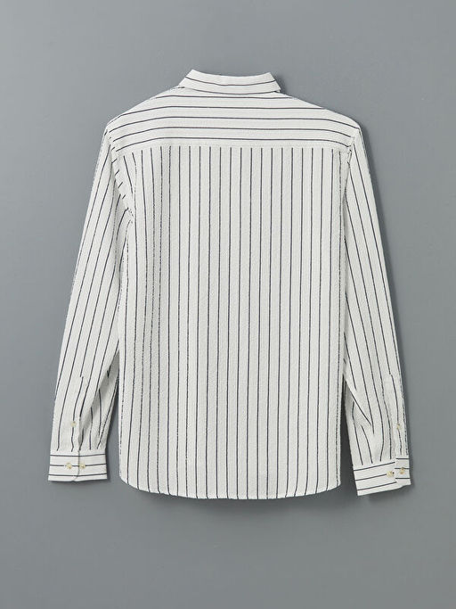 Slim Fit Uzun Kollu ?izgili Erkek G?mlek