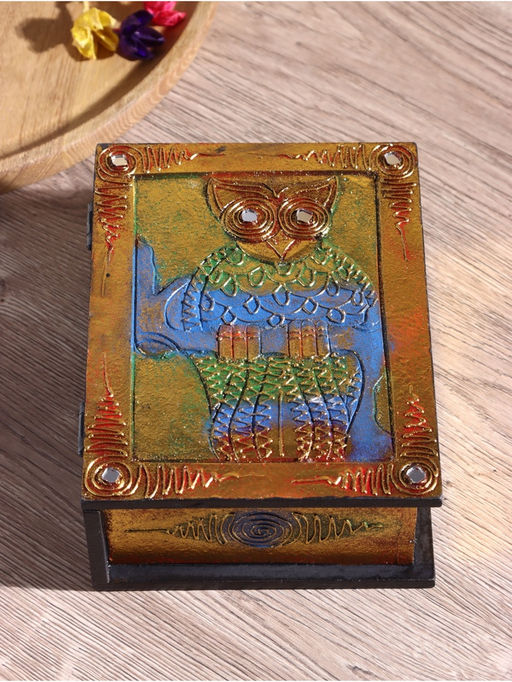 Шкатулка резная «Сова», 15×19×7.5 см, МДФ