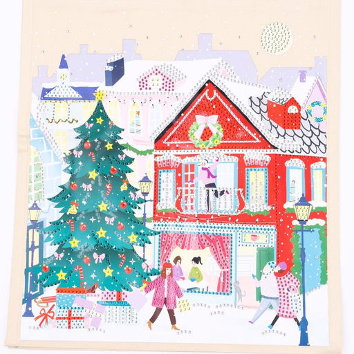 Сумка шопер с алмазной мозаикой Новый год, частичное заполнение