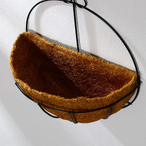 Кашпо настенное, d=25 см, с кокосовым вкладышем, Полусфера, Greengo  фото 4