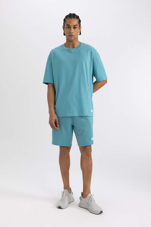 DeFactoFit Slim Fit Dar Kesim Cepli Bask?l? Sporcu Sort  фото 2