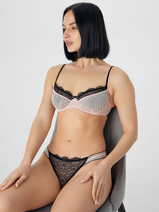 Цена за 2 штуки! Трусы бразилиана женские черные кружевные - Mark formelle фото 7