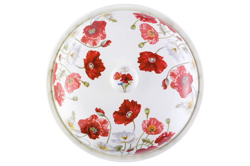 Блинница 23*23*9,5 см "Маки" фарфор NEW BONE CHINA