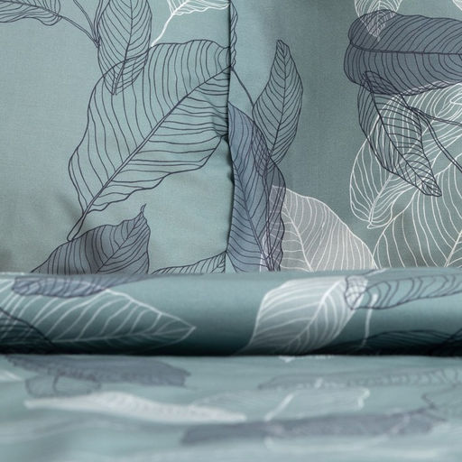 Постельное бельё Этель 2 сп Mint leaves, пододеяльник 175х215 см, наволочки 50х70 см 2 шт, 100% хлопок  фото 2