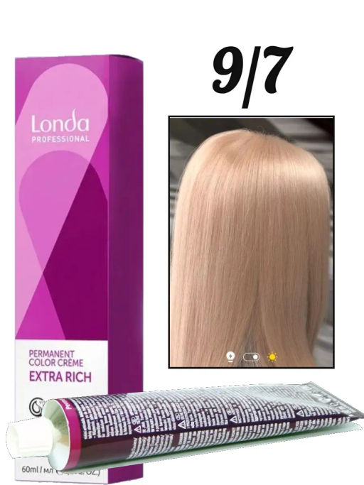 Стойкая краска 9/7 очень светлый блонд коричневый LondaColor