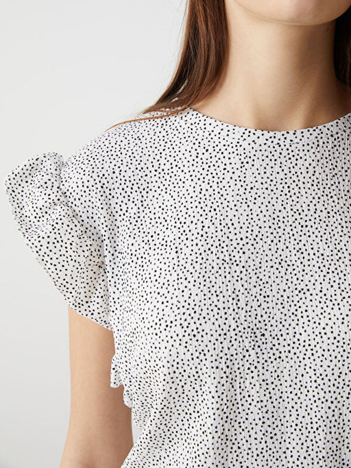 Bisiklet Yaka Desenli Kad?n Bluz