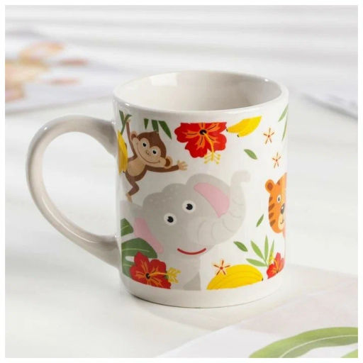 Набор Джунгли 3 предмета: кружка 240 мл, миска 18 см, тарелка 19 см в подар упаковке арт.MFKS3-2 /МФК/  фото 5