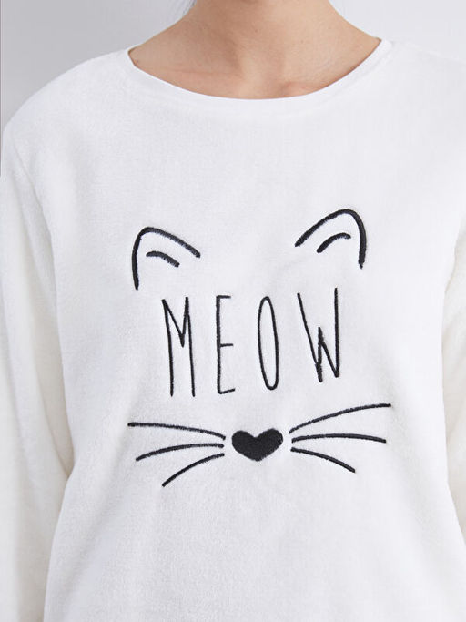 Bisiklet Yaka Nak??l? Kad?n Pijama Tak?m?