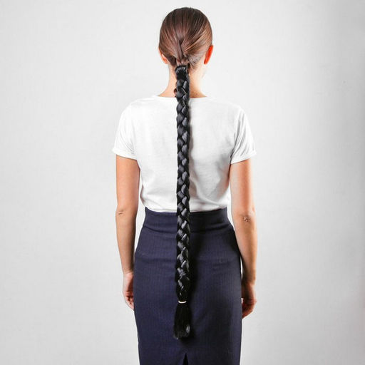 Коса на резинке, 80 см, чёрная