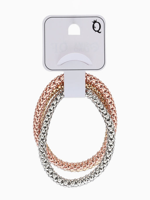 Браслеты цепочки «Плетение», набор 3 шт. тянется, d=7 см, серебро, бронза, золото