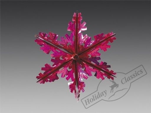 Цена за 2 шт Звезда из фольги "Праздник" голографическая фуксия, 35 см