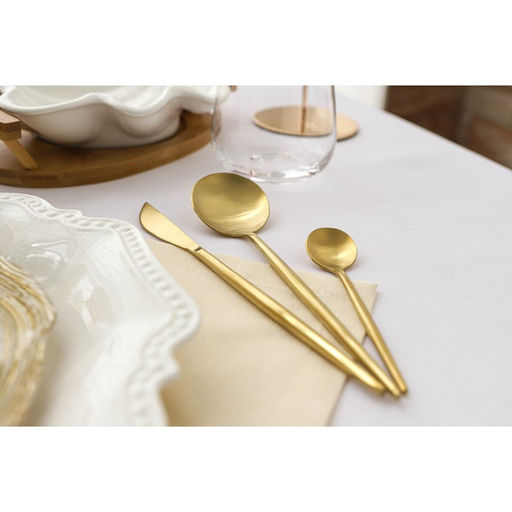 Столовые приборы Magistro Фолк, 4 предмета, нержавеющая сталь, золотистые  фото 7