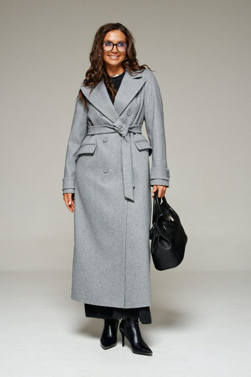 Пальто Beautiful Free 7030-Р серый