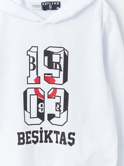 Be?ikta? Bask?l? Uzun Kollu Erkek ?ocuk Hoodie