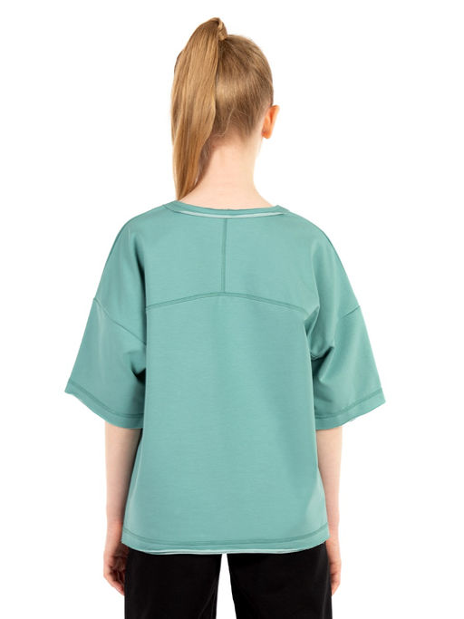 7670 Футболка oversize для девочек из двухниточного футера - Chersa фото 4