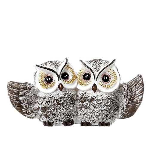 Фигурка полистоун «Совушки: объятия, с золотыми глазами», 6.5×13×3.5 см