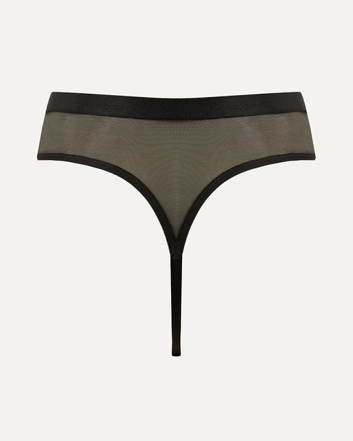 Черные стринги с фактурными вставками - Deseo фото 2