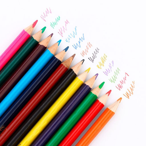 Цена за 2 шт. Карандаши цветные, 12 цветов, трехгранные Котики - Artfox фото 2