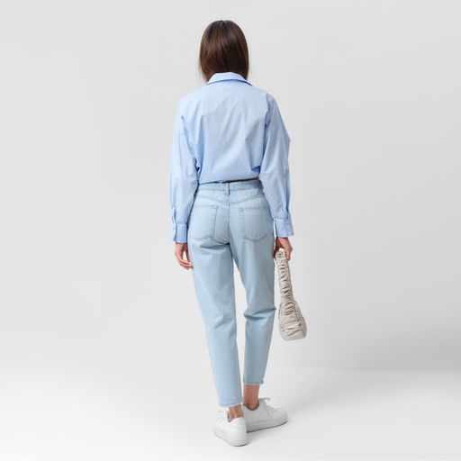 Джинсы женские мом MIST: Denim, размер (28) 44, голубые
