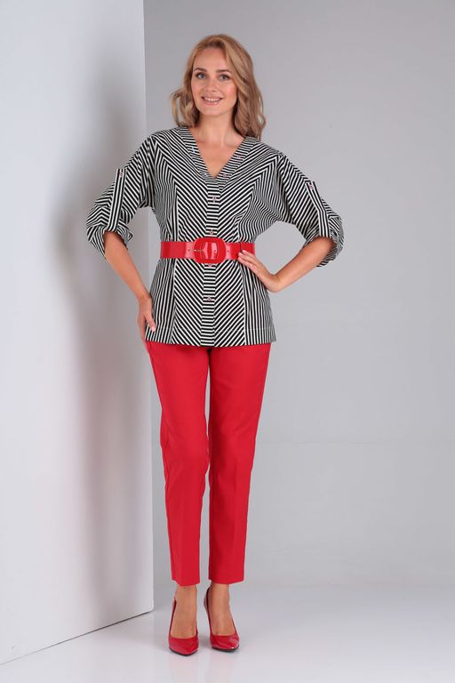 Костюм Gamma & Gracia 384 красный серый полоска  фото 2