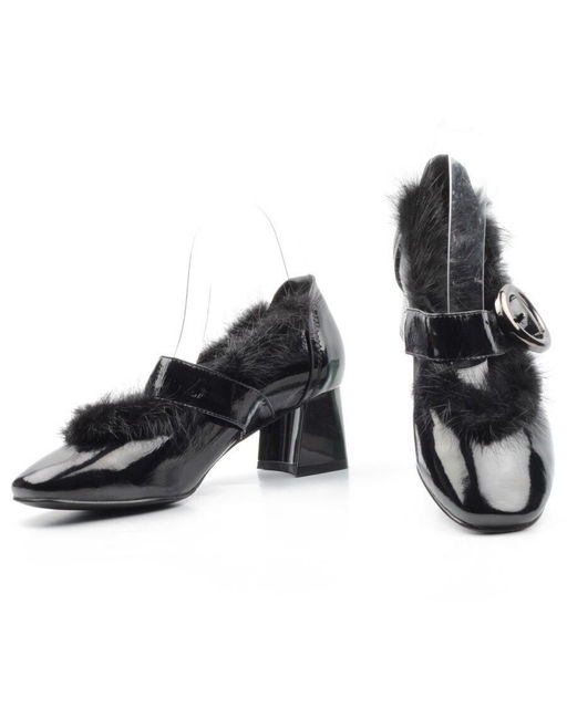 03-N18116P-2 BLACK LAC Полуботинки женские (натуральная кожа, лакированная)