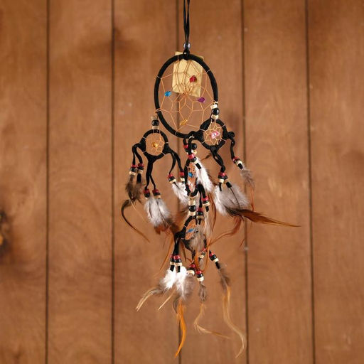 Ловец снов «Пять колец», 14×0.5×40 см, чёрный