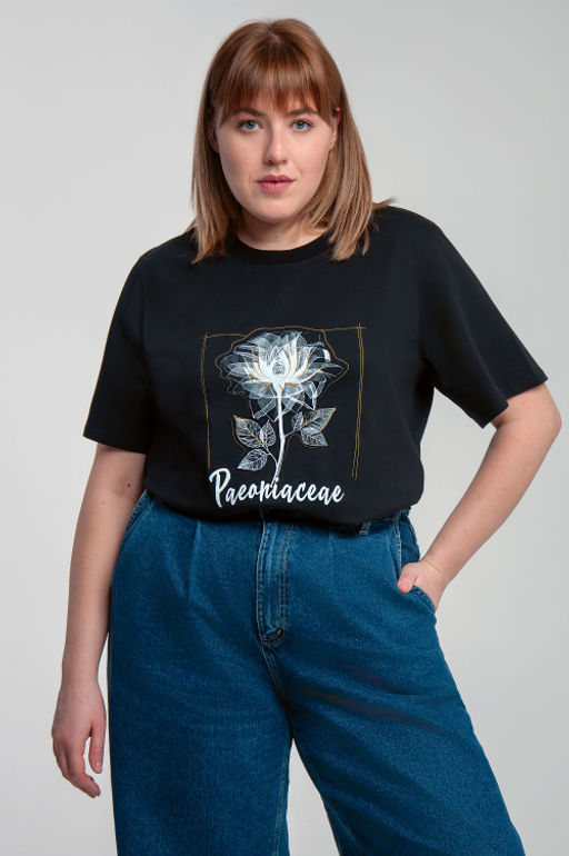 Арт. 31103 Футболка женская 50-58 (5 шт) Цвет:черный - Калинка фото 7