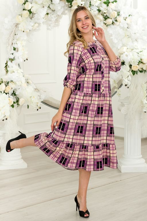 Платье женское из кулирки Софи фиолетовый - Амадэль фото 6