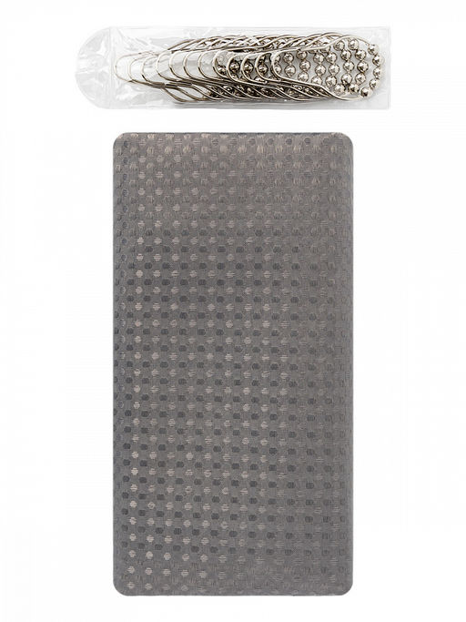 Шторка для ванной 180x200 серый полиэстер - Denastia фото 3