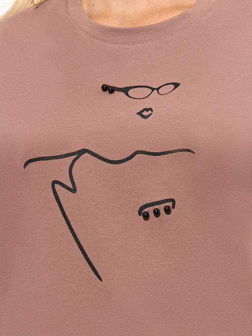 Футболка 0087-18 капучино - Dora фото 3