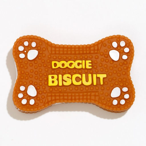 Игрушка плотная пищащая Бисквит для собак, 12 х 7 см, коричневая - Пижон фото 2