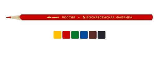 ВКФ Гигантозавр GGZ-WCP-6006 Набор акварельных карандашей заточенный 8 х 6 цв