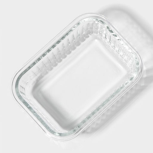 Контейнер для еды Доляна Basic, 370 мл, 14.5×10.5×5.5 см, прямоугольный, жаропрочного стекло, прозрачный