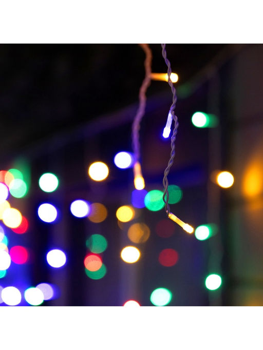 Гирлянда «Бахрома» 25 × 0.7 м, IP44, УМС, белая нить, 450 LED, свечение мульти, 220 В
