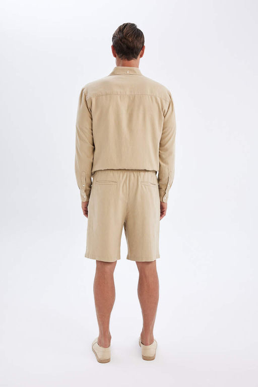 Шорты-бермуды из смесового льна Relax Fit - Defacto фото 7