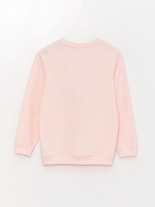 Bisiklet Yaka Bask?l? Uzun Kollu K?z ?ocuk Sweatshirt - Waikiki фото 2