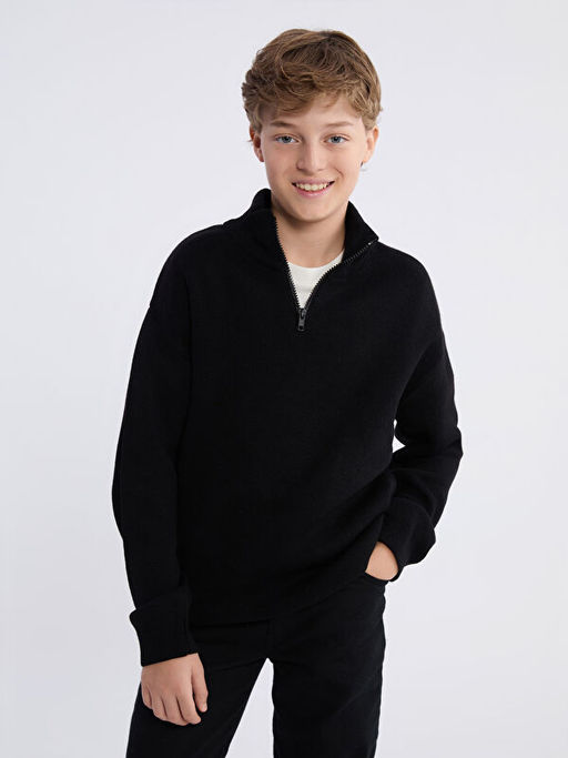 Dik Yaka Erkek ?ocuk Triko Kazak